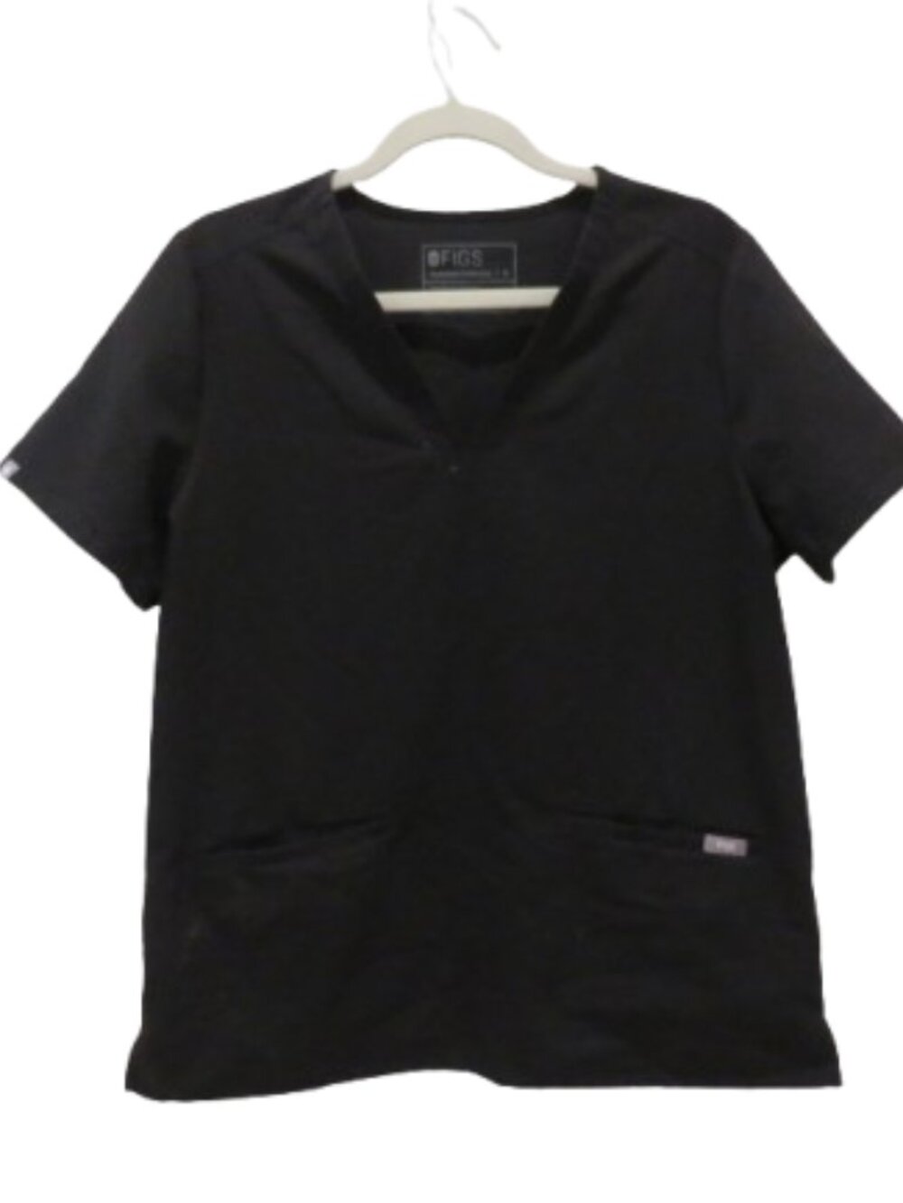 FIGS Casma Three Pocket Scrub Top in Black Size Medium Technical Comfort